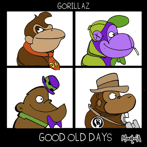 Cartoon: Gorillaz. Good old days (medium) by Munguia tagged damon,days,gorillaz,donkey,kong,the,great,grape,ape,magila,gorilla,tracy,other,ghost,busters