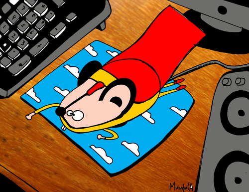 Cartoon: Mighty Mouse (medium) by Munguia tagged mouse,pad,mighty,super,raton,hero,superhero