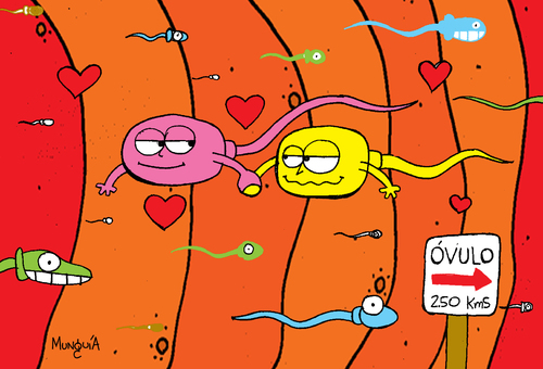 Cartoon: Other way (medium) by Munguia tagged spermatozoon,gay,couple,other,direction