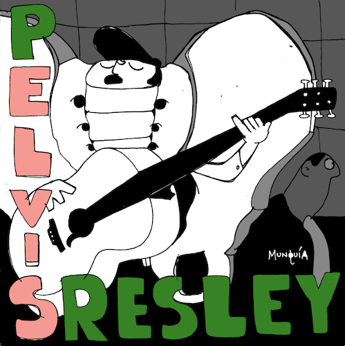 Cartoon: Pelvis Resley (medium) by Munguia tagged elvis,presley,album,cover,parody,parodies,spoof,fun,version,pop,rock,music