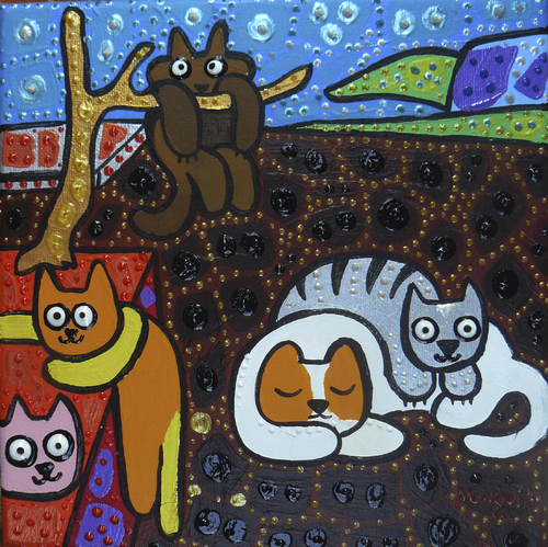 Cartoon: Percistence of cats (medium) by Munguia tagged dali,percistence,of,memory,salvador,soft,clock,watch,parody,famous,paintings