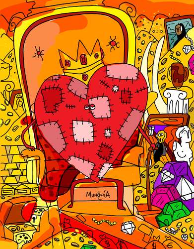 Cartoon: Rich and Poor (medium) by Munguia tagged heart,corazon,poor,rich,king,money,teasure