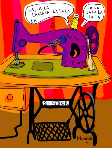 Cartoon: SInger Machine (medium) by Munguia tagged singer,saw