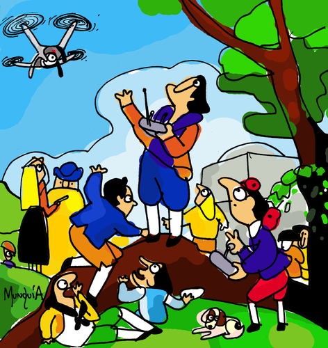 Cartoon: The Drone (medium) by Munguia tagged goya,kite,famous,paintings,parodies,parody,art