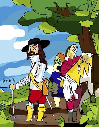 Cartoon: The Fart (medium) by Munguia tagged van,dyck,hunting,portrait,of,charles,carlos,parody,horse,gross