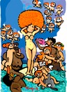 Cartoon: Afro dite (small) by Munguia tagged william,adolphe,bouguereau,birth,of,venus,aphrodite