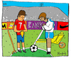Cartoon: Angelus (small) by Munguia tagged soccer,futbol,sports,munguia,millet,angelus,french,costa,rica,france