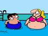 Cartoon: floats (small) by Munguia tagged floats pool piscina water swiming fat bikini beach summer vacation