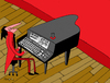 Cartoon: keyboardist (small) by Munguia tagged keyboard,piano,music,musician,pianist,stage,computer,digit,teclado,tecladista,munguia,costa,rica,humor,grafico,caricaturas,dibujos,arte,chiste