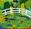 Cartoon: Link meets Monet (small) by Munguia tagged bridge,over,pound,of,water,lilies,monet,puente,japones,con,nenufares,claude,famous,paintings,parodies,link,zelda,ocarine,time,ocarina,del,tiempo