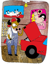 Cartoon: Mechanical Bull (small) by Munguia tagged toro,mecanico,mechanical,bull,mechanics,mecha,car,automobile,reparation,center,fix
