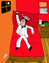 Cartoon: Saturday night fever (small) by Munguia tagged dance,baile,saturday,night,fever,fiebre,de,sabado,por,la,noche,ill,ache,sick,n1h1,pandemic,flue,john,travolta
