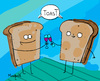 Cartoon: Toast (small) by Munguia tagged toasts toast brindis wine bread munguia