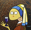 Cartoon: toasting (small) by Munguia tagged johannes,vermeer,girl,with,pearl,earring,joven,con,arete,de,perlas,wine,toast,brindis,vino