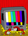 Cartoon: tv vrs theater (small) by Munguia tagged public choice tv television theater actor shakespiere hamlet to be or not skull