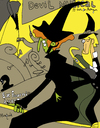 Cartoon: Witch Devil Musical (small) by Munguia tagged divan,japanise,toulouse,lautrec,witch,horro,parody,painting