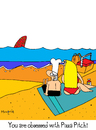 Cartoon: you are obsessed with pizzapitch (small) by Munguia tagged pizzapitch,beach,woman,chef,shark,slice,pizza,sand,sea,ocean,water,blonde