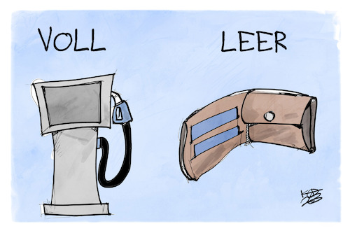 Cartoon: Anstieg der Spritpreise (medium) by Kostas Koufogiorgos tagged karikatur,koufogiorgos,spritpreis,benzin,diesel,geldbeutel,portemonnaie,geld,teuer,leer,voll,karikatur,koufogiorgos,spritpreis,benzin,diesel,geldbeutel,portemonnaie,geld,teuer,leer,voll