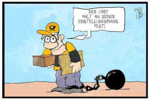 Cartoon: Arbeiten bei der Post (medium) by Kostas Koufogiorgos tagged post,arbeit,koufogiorgos,post,arbeit,koufogiorgos