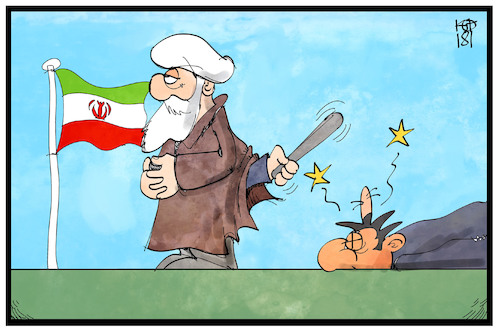 Cartoon: Aufstand im Iran (medium) by Kostas Koufogiorgos tagged karikatur,koufogiorgos,illustration,cartoon,iran,proteste,demonstrant,niederschlagung,gewalt,karikatur,koufogiorgos,illustration,cartoon,iran,proteste,demonstrant,niederschlagung,gewalt