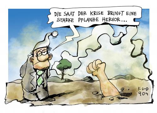 Cartoon: Aussaat und Ernte (medium) by Kostas Koufogiorgos tagged krise,finanzkrise,wirtschaft,gesellschaft,michel,gewalt,kampf,protest,demonstration,arbeiter,entlassungen,karikatur,kostas,koufogiorgos