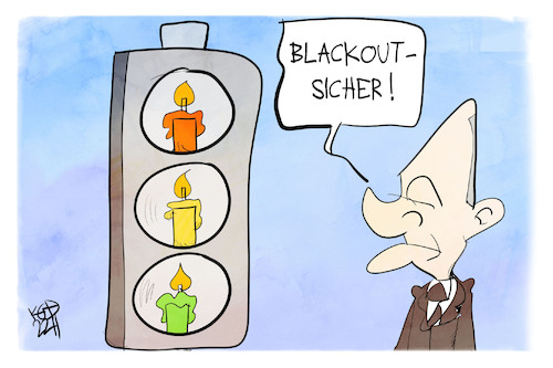 Cartoon: Blackout (medium) by Kostas Koufogiorgos tagged karikatur,koufogiorgos,blackout,ampel,scholz,energie,regierung,kerze,karikatur,koufogiorgos,blackout,ampel,scholz,energie,regierung,kerze