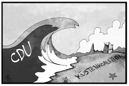 Cartoon: CDU-Welle (medium) by Kostas Koufogiorgos tagged karikatur,koufogiorgos,illustration,cartoon,cdu,welle,meer,küste,küstenkoalition,schleswig,holstein,strand,strandkorb,landtagswahl,sand,karikatur,koufogiorgos,illustration,cartoon,cdu,welle,meer,küste,küstenkoalition,schleswig,holstein,strand,strandkorb,landtagswahl,sand