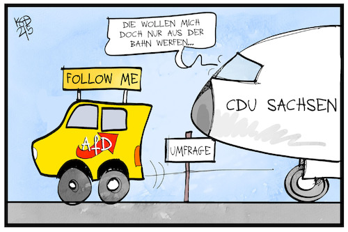 Cartoon: CDU Sachsen (medium) by Kostas Koufogiorgos tagged karikatur,koufogiorgos,illustration,cartoon,cdu,sachsen,afd,partei,flugzeug,follow,me,karikatur,koufogiorgos,illustration,cartoon,cdu,sachsen,afd,partei,flugzeug,follow,me