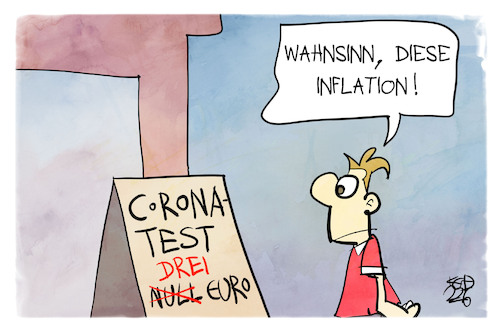 Cartoon: Corona-Tests und Inflation (medium) by Kostas Koufogiorgos tagged karikatur,koufogiorgos,corona,test,inflation,karikatur,koufogiorgos,corona,test,inflation