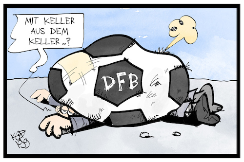 Cartoon: DFB-Präsident Keller (medium) by Kostas Koufogiorgos tagged karikatur,koufogiorgos,illustration,cartoon,keller,dfb,fussball,verband,sport,karikatur,koufogiorgos,illustration,cartoon,keller,dfb,fussball,verband,sport