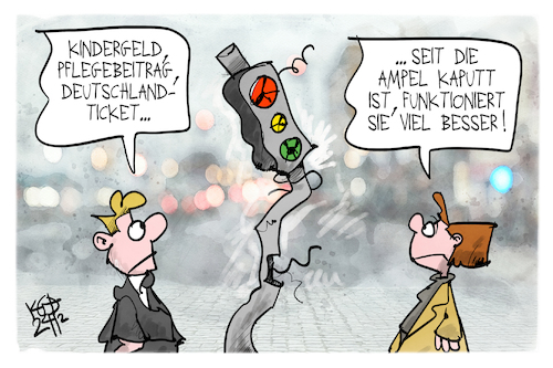 Cartoon: Die Ampel funktioniert (medium) by Kostas Koufogiorgos tagged karikatur,koufogiorgos,ampel,aus,gesetz,regierung,karikatur,koufogiorgos,ampel,aus,gesetz,regierung