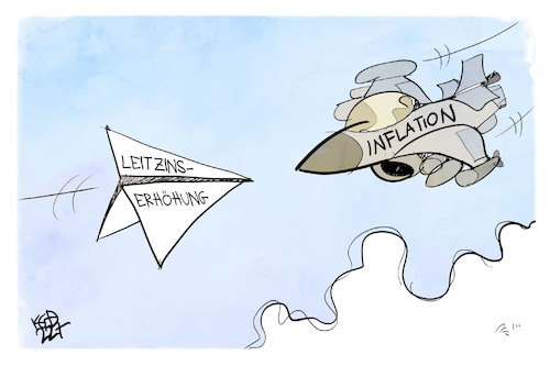 Cartoon: Die EZB erhöht den Leitzins (medium) by Kostas Koufogiorgos tagged karikatur,koufogiorgos,ezb,leitzins,zinsen,inflation,karikatur,koufogiorgos,ezb,leitzins,zinsen,inflation