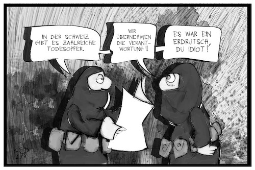 Cartoon: Erdrutsch Schweiz (medium) by Kostas Koufogiorgos tagged karikatur,koufogiorgos,illustration,cartoon,erdrutsch,schweiz,terrorismus,terrorist,is,naturkatastrophe,berg,umwelt,karikatur,koufogiorgos,illustration,cartoon,erdrutsch,schweiz,terrorismus,terrorist,is,naturkatastrophe,berg,umwelt