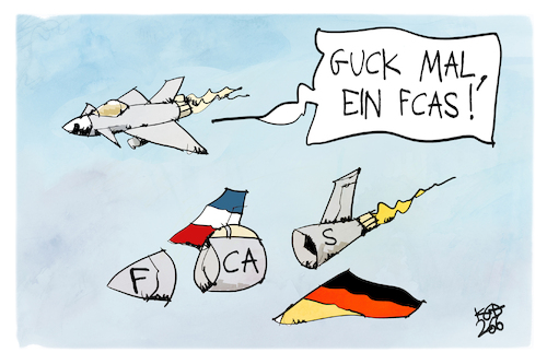 Cartoon: FCAS-Kampfjet (medium) by Kostas Koufogiorgos tagged koufogiorgos,karikatur,fcas,kampfjet,pilot,flugzeug,koufogiorgos,karikatur,fcas,kampfjet,pilot,flugzeug
