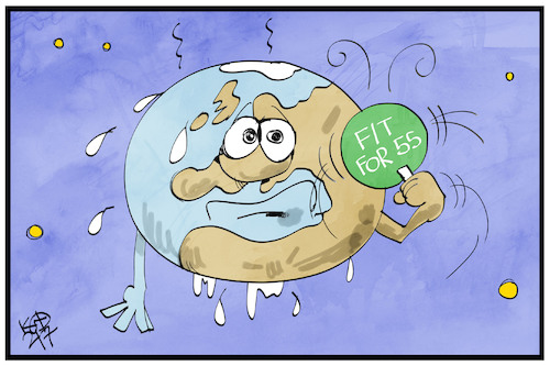 Cartoon: Fit for 55 (medium) by Kostas Koufogiorgos tagged karikatur,koufogiorgos,illustration,cartoon,eu,klimaschutz,erde,welt,erderwärmung,karikatur,koufogiorgos,illustration,cartoon,eu,klimaschutz,erde,welt,erderwärmung