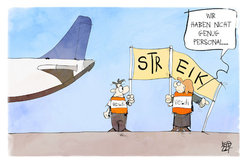 Cartoon: Flughafenstreik (medium) by Kostas Koufogiorgos tagged karikatur,koufogiorgos,flughafen,streik,verdi,personalmangel,flugchaos,karikatur,koufogiorgos,flughafen,streik,verdi,personalmangel,flugchaos