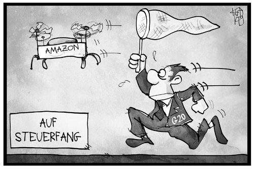 Cartoon: G20-Steuerfahnung (medium) by Kostas Koufogiorgos tagged karikatur,koufogiorgos,illustration,cartoon,steuerflucht,g20,amazon,drohne,fangen,fang,wirtschaft,konzern,steuerfahndung,karikatur,koufogiorgos,illustration,cartoon,steuerflucht,g20,amazon,drohne,fangen,fang,wirtschaft,konzern,steuerfahndung