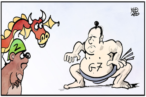 Cartoon: G7 in Japan (medium) by Kostas Koufogiorgos tagged karikatur,koufogiorgos,g7,japan,sumoka,ringer,china,russland,karikatur,koufogiorgos,g7,japan,sumoka,ringer,china,russland