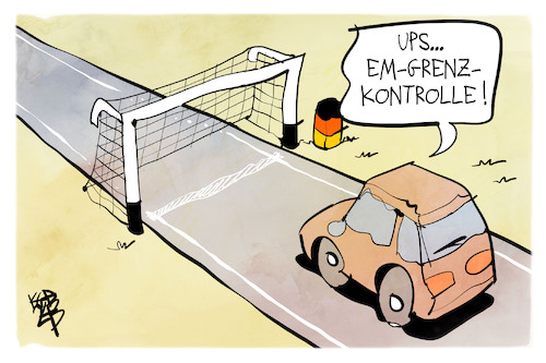 Cartoon: Grenzkontrollen (medium) by Kostas Koufogiorgos tagged karikatur,koufogiorgos,grenze,kontrolle,tor,em,fußball,karikatur,koufogiorgos,grenze,kontrolle,tor,em,fußball