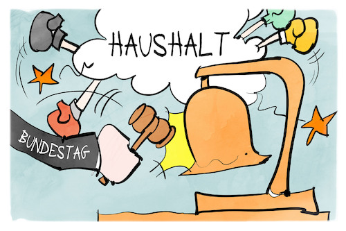 Cartoon: Haushalt (medium) by Kostas Koufogiorgos tagged karikatur,koufogiorgos,haushalt,streit,runde,glocke,beginn,karikatur,koufogiorgos,haushalt,streit,runde,glocke,beginn