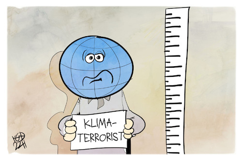 Cartoon: Klimaterrorist (medium) by Kostas Koufogiorgos tagged karikatur,koufogiorgos,klima,terrorismus,welt,erde,haft,kriminell,karikatur,koufogiorgos,klima,terrorismus,welt,erde,haft,kriminell