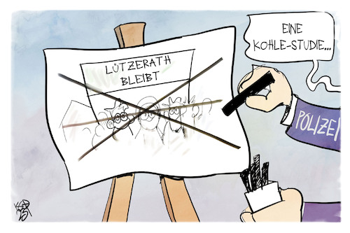 Cartoon: Lützerath (medium) by Kostas Koufogiorgos tagged karikatur,koufogiorgos,lützerath,kohle,polizei,räumung,karikatur,koufogiorgos,lützerath,kohle,polizei,räumung