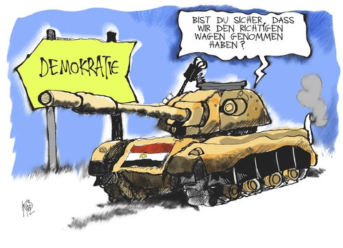 Cartoon: Militärregierung in Ägypten (medium) by Kostas Koufogiorgos tagged ägypten,militär,demokratie,mubarak,sturz,revolution,protest,demonstration