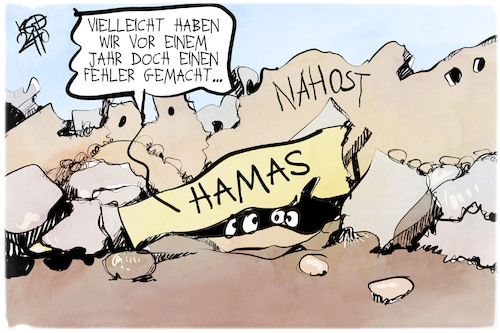 Cartoon: Nahostkrieg (medium) by Kostas Koufogiorgos tagged karikatur,koufogiorgos,nahostkrieg,fehler,hamas,israel,gaza,krieg,karikatur,koufogiorgos,nahostkrieg,fehler,hamas,israel,gaza,krieg