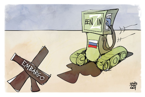 Cartoon: Ölembargo (medium) by Kostas Koufogiorgos tagged karikatur,koufogiorgos,öl,benzin,embargo,russland,krieg,ukraine,karikatur,koufogiorgos,öl,benzin,embargo,russland,krieg,ukraine