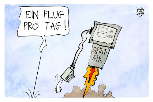Cartoon: Spritpreise (medium) by Kostas Koufogiorgos tagged karikatur,koufogiorgos,sprit,benzin,diesel,air,flug,abheben,preis,kosten,karikatur,koufogiorgos,sprit,benzin,diesel,air,flug,abheben,preis,kosten