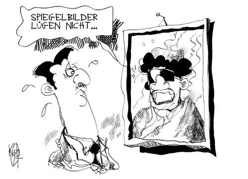 Cartoon: Syrien (medium) by Kostas Koufogiorgos tagged syrien,assad,gaddafi,spiegel,diktator,krieg,bürgerkrieg,karikatur,kostas,koufogiorgos