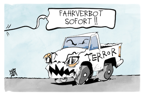 Cartoon: Terrorfahrten (medium) by Kostas Koufogiorgos tagged karikatur,koufogiorgos,terrorismus,auto,fahrerlaubnis,gewalt,anschlag,amok,karikatur,koufogiorgos,terrorismus,auto,fahrerlaubnis,gewalt,anschlag,amok