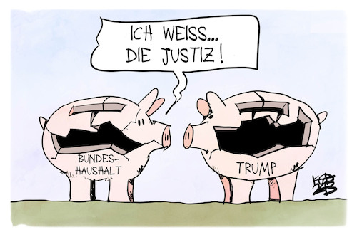 Cartoon: Trump ist pleite (medium) by Kostas Koufogiorgos tagged karikatur,koufogiorgos,trump,geldstrafe,haushalt,sparschwein,pleite,justiz,karikatur,koufogiorgos,trump,geldstrafe,haushalt,sparschwein,pleite,justiz