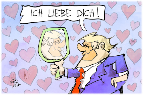Cartoon: Trumps Valentinstag (medium) by Kostas Koufogiorgos tagged karikatur,koufogiorgos,trump,liebe,valentinstag,narzissmus,karikatur,koufogiorgos,trump,liebe,valentinstag,narzissmus